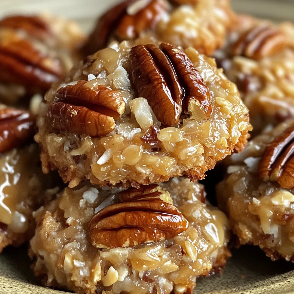 No-Bake Coconut Pecan Praline Cookies