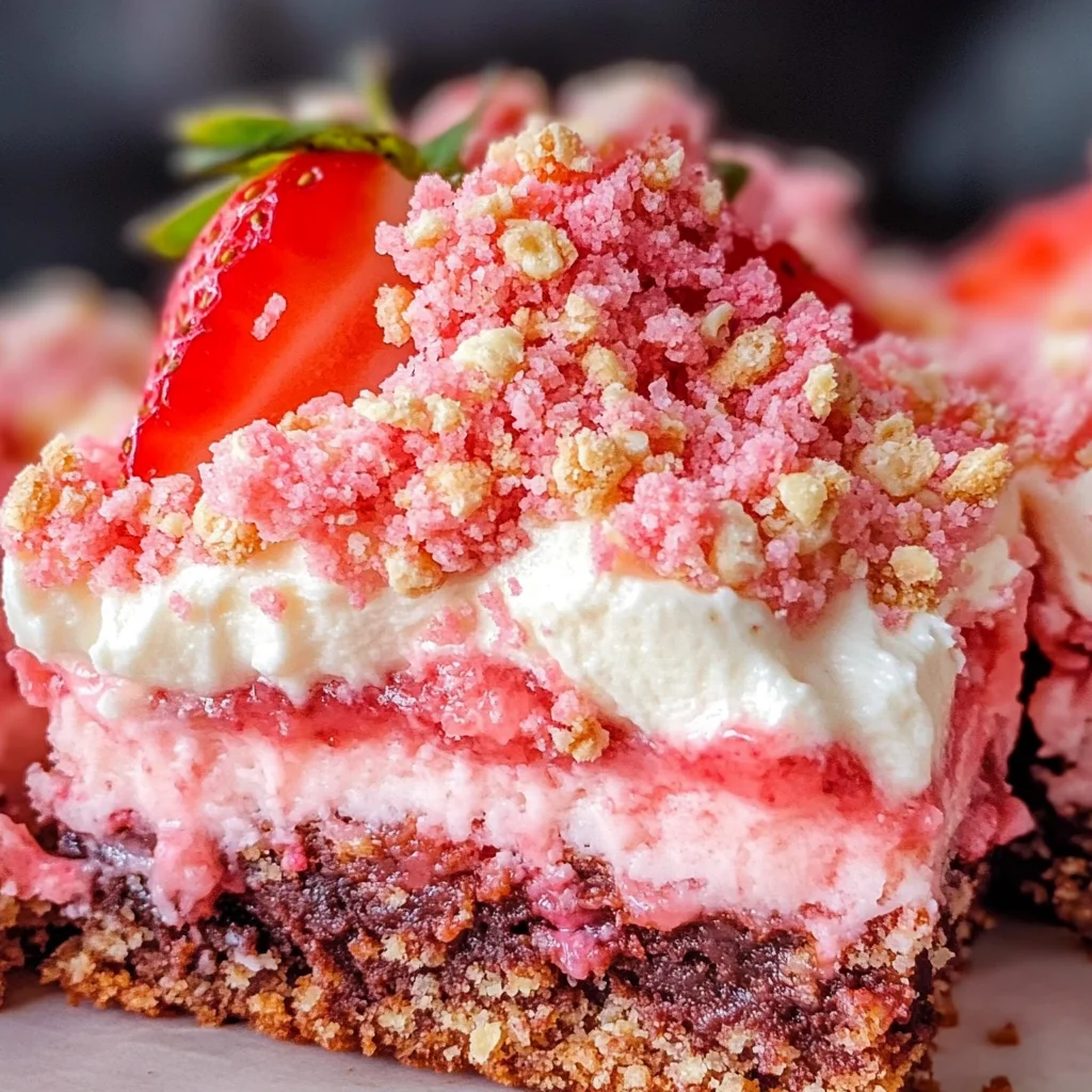 Strawberry Crunch Brownies