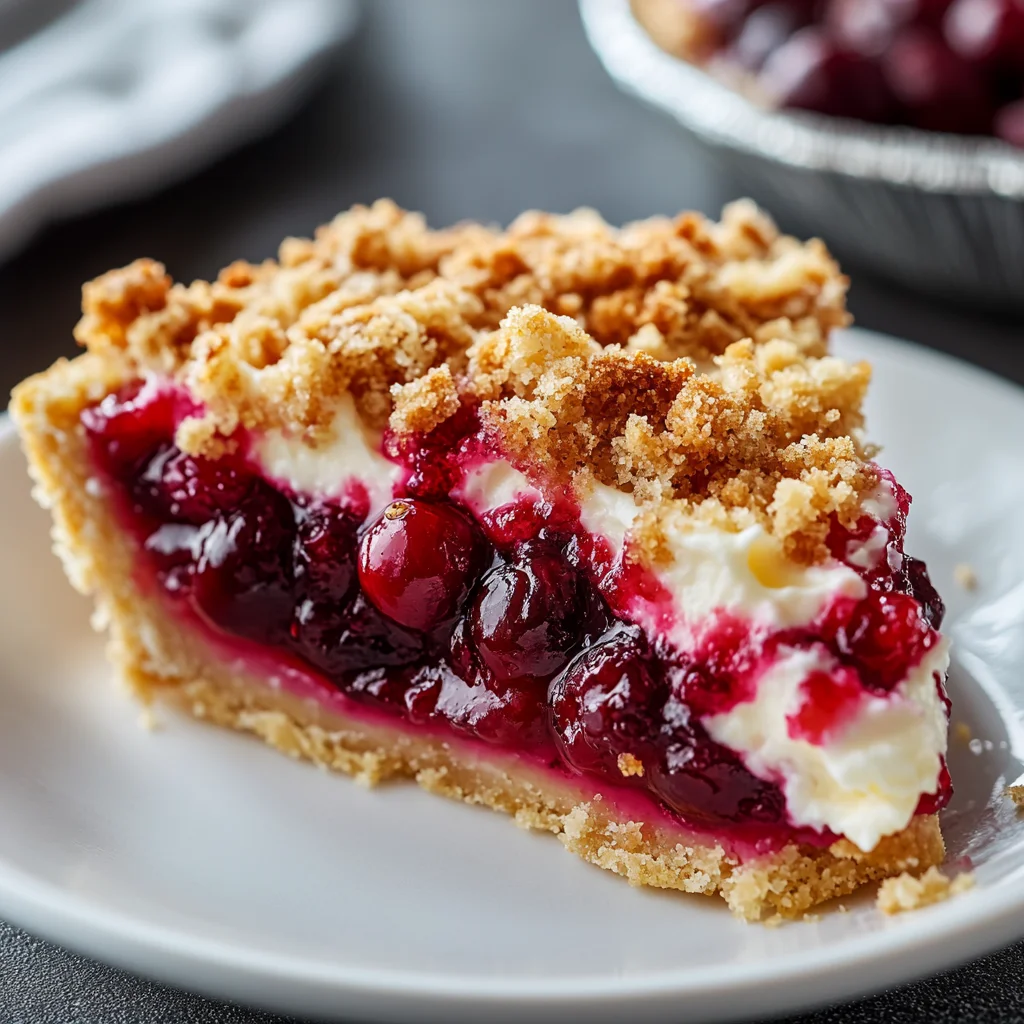 Cranberry Cream Cheese Crumb Pie