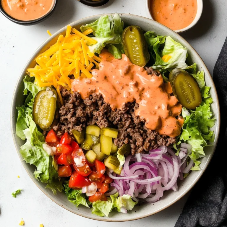 Burger Salad Bowl with Special Sauce Dressing