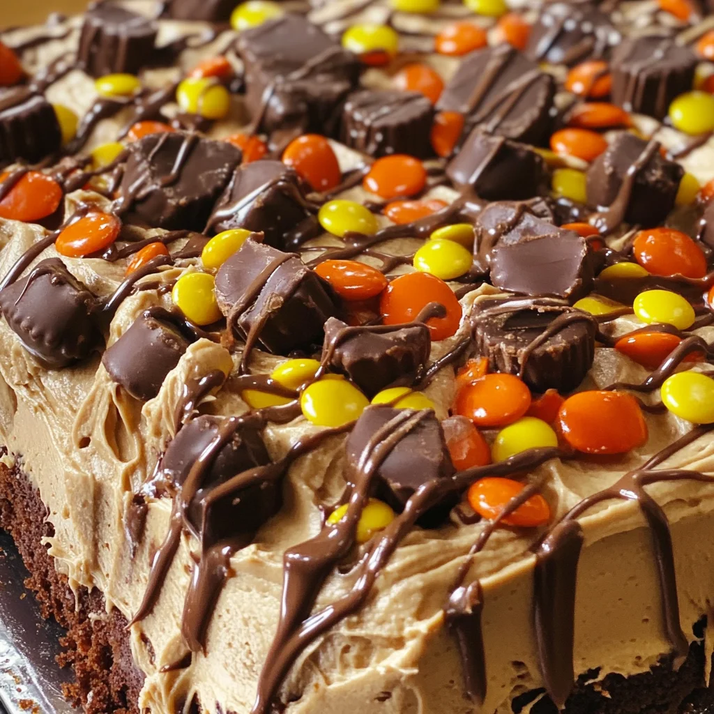 Chocolate Peanut Butter Poke Cake