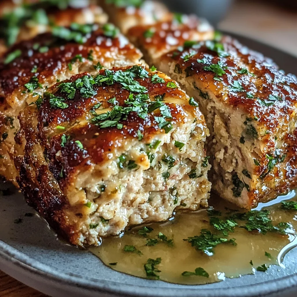 Garlic Parmesan Chicken Meatloaf