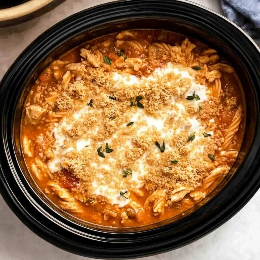 Crockpot Chicken Parmesan Soup